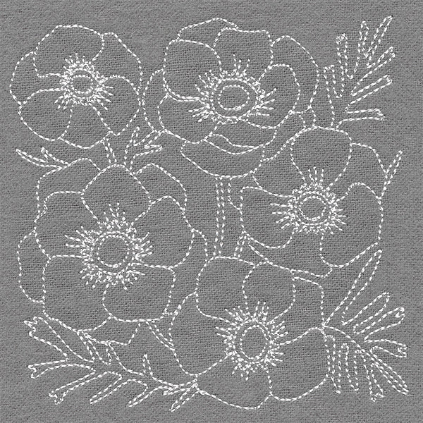 Pretty Petals Quilting Square -  Anemones (Double Run)