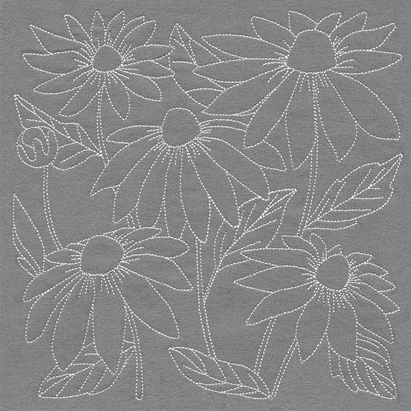 Pretty Petals Quilting Square - Coneflowers (Double Run)