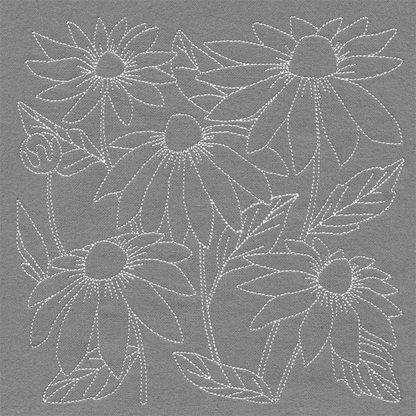 Pretty Petals Quilting Square - Coneflowers (Double Run)