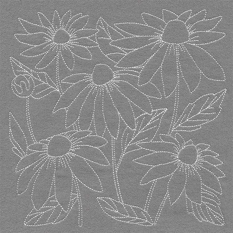Pretty Petals Quilting Square - Coneflowers (Double Run)