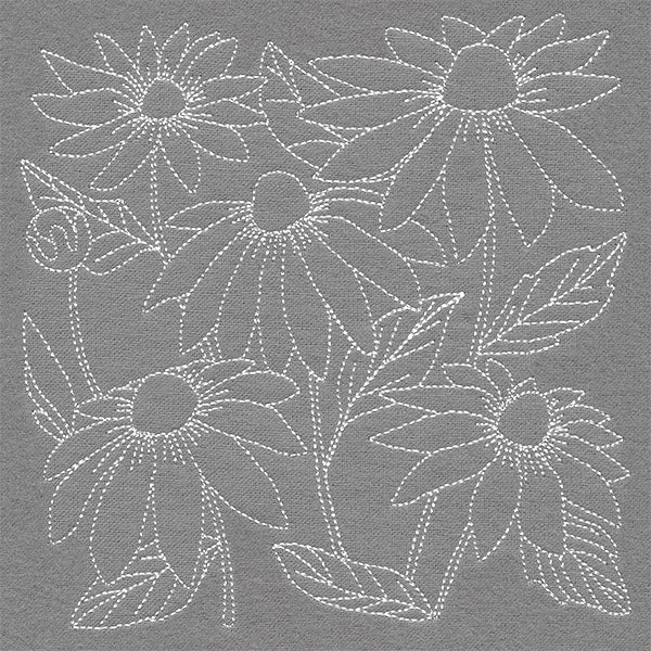 Pretty Petals Quilting Square - Coneflowers (Double Run)