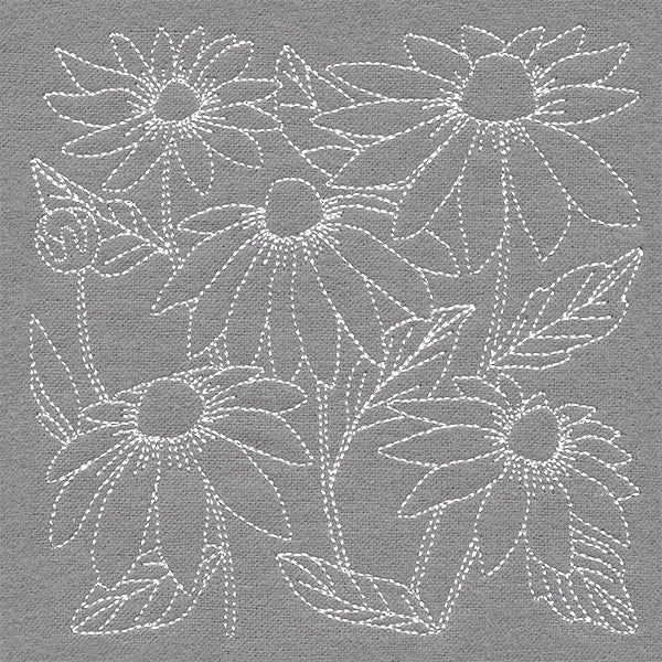 Pretty Petals Quilting Square - Coneflowers (Double Run)