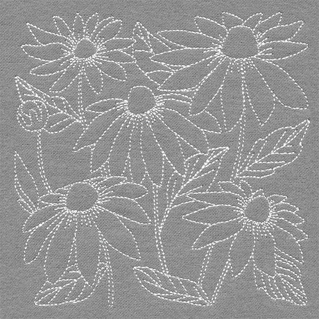 Pretty Petals Quilting Square - Coneflowers (Double Run)