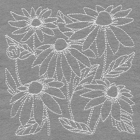 Pretty Petals Quilting Square - Coneflowers (Double Run)