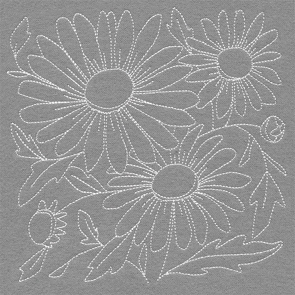 Pretty Petals Quilting Square - Daisies (Double Run)