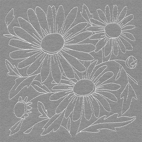 Pretty Petals Quilting Square - Daisies (Double Run)