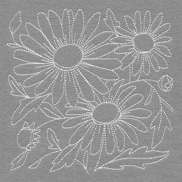 Pretty Petals Quilting Square - Daisies (Double Run)