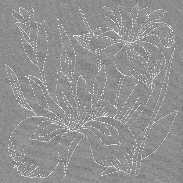 Pretty Petals Quilting Square - Irises (Double Run)