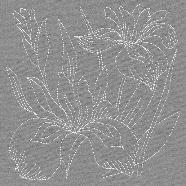 Pretty Petals Quilting Square - Irises (Double Run)