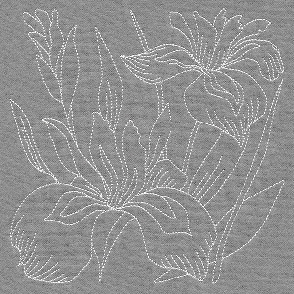 Pretty Petals Quilting Square - Irises (Double Run)