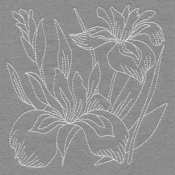 Pretty Petals Quilting Square - Irises (Double Run)