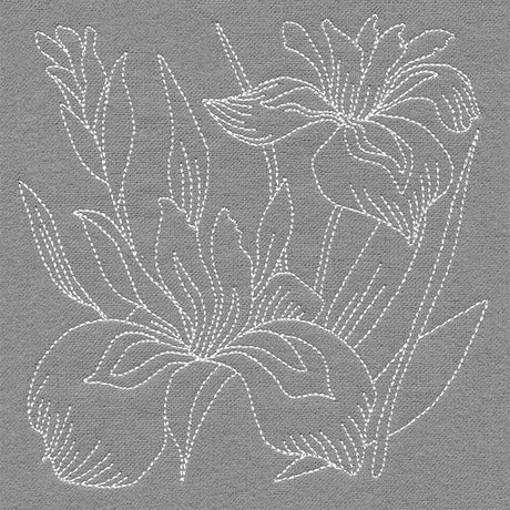 Pretty Petals Quilting Square - Irises (Double Run)