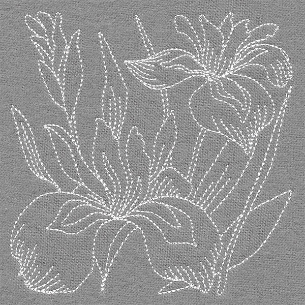 Pretty Petals Quilting Square - Irises (Double Run)