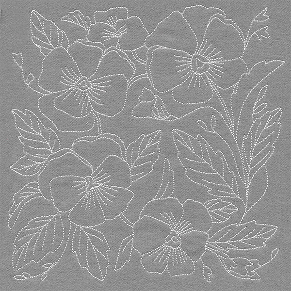 Pretty Petals Quilting Square - Pansies (Double Run)