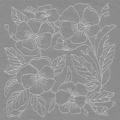 Pretty Petals Quilting Square - Pansies (Double Run)