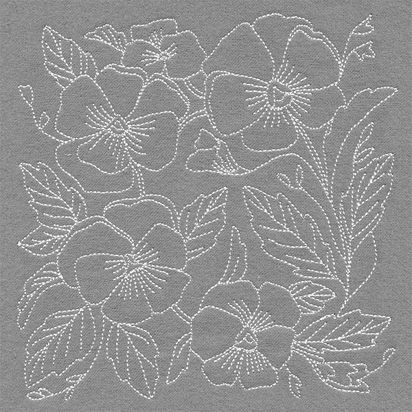 Pretty Petals Quilting Square - Pansies (Double Run)