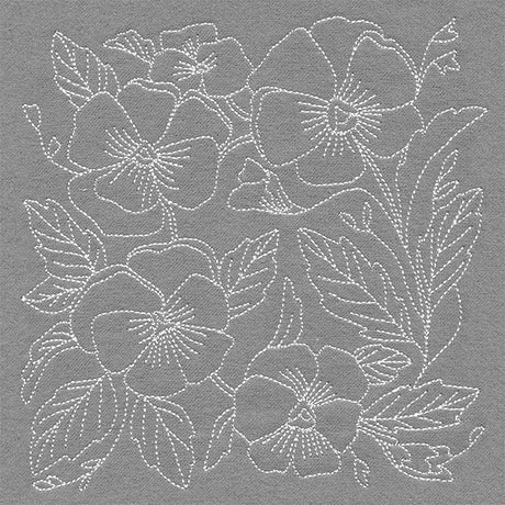 Pretty Petals Quilting Square - Pansies (Double Run)