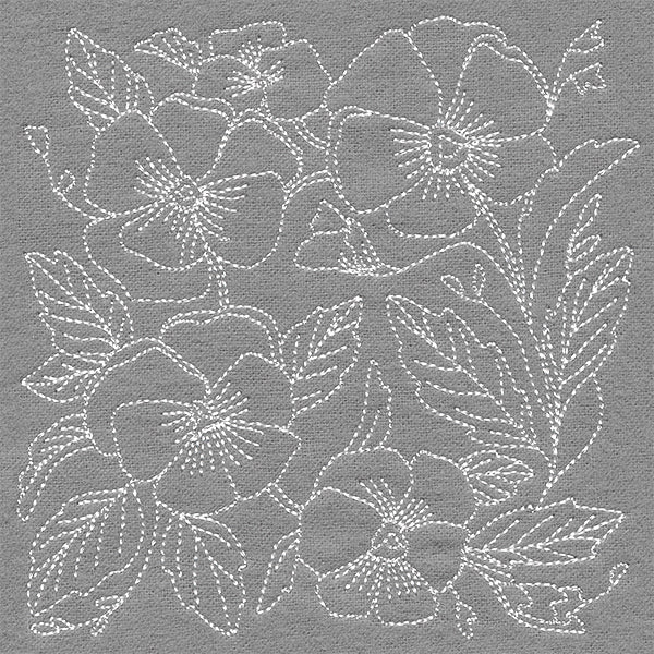 Pretty Petals Quilting Square - Pansies (Double Run)