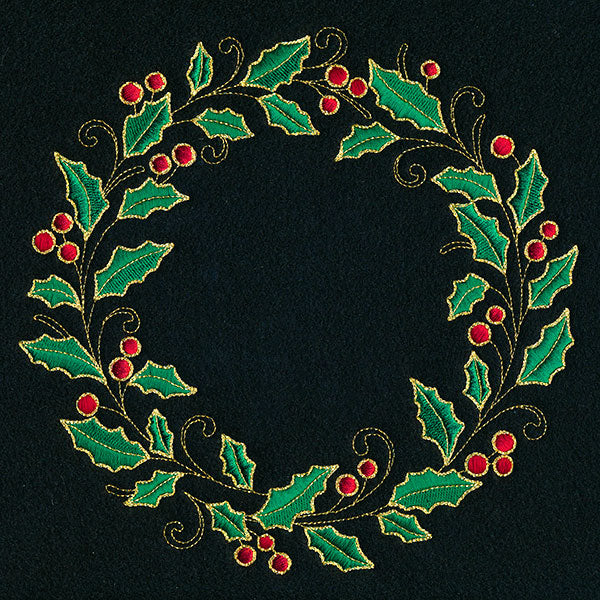 Glistening Holly and Berries Wreath