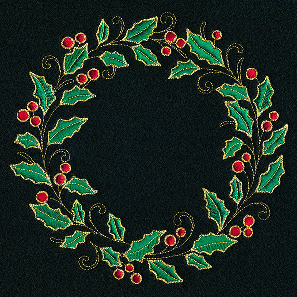Glistening Holly and Berries Wreath