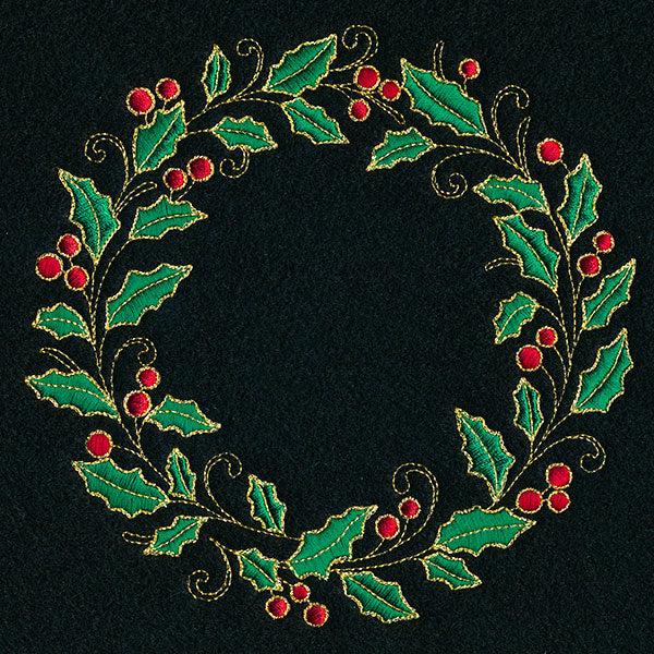 Glistening Holly and Berries Wreath