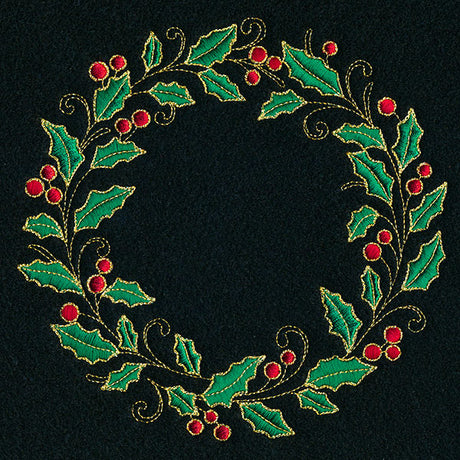 Glistening Holly and Berries Wreath