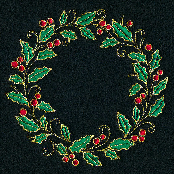Glistening Holly and Berries Wreath