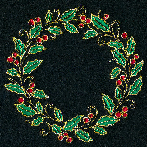 Glistening Holly and Berries Wreath