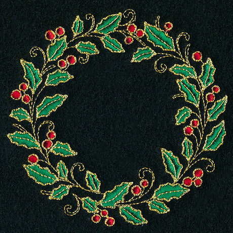 Glistening Holly and Berries Wreath