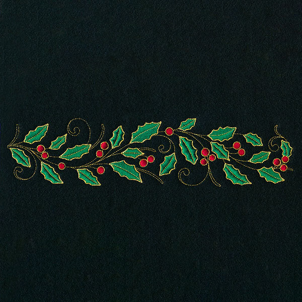 Glistening Holly and Berries Border