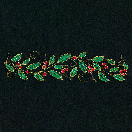 Glistening Holly and Berries Border