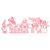 Festive Friends Border (Redwork)