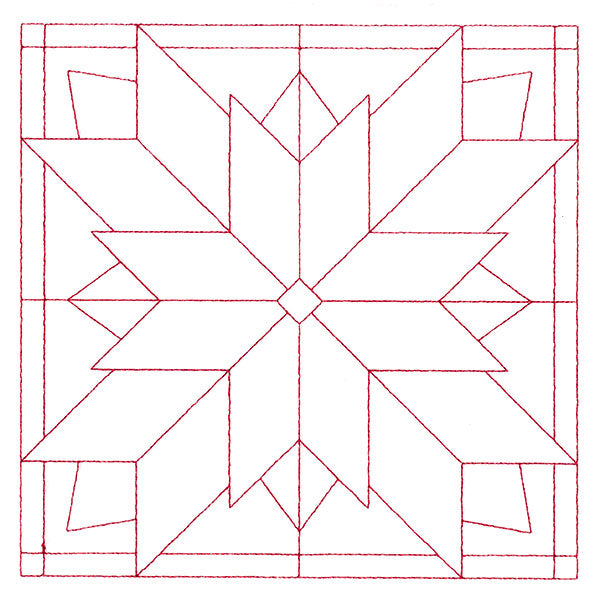 Cozy Christmas Quilting Square - Poinsettia (Double Run)