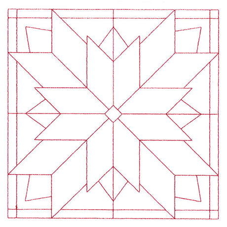 Cozy Christmas Quilting Square - Poinsettia (Double Run)