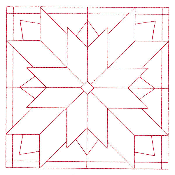 Cozy Christmas Quilting Square - Poinsettia (Double Run)