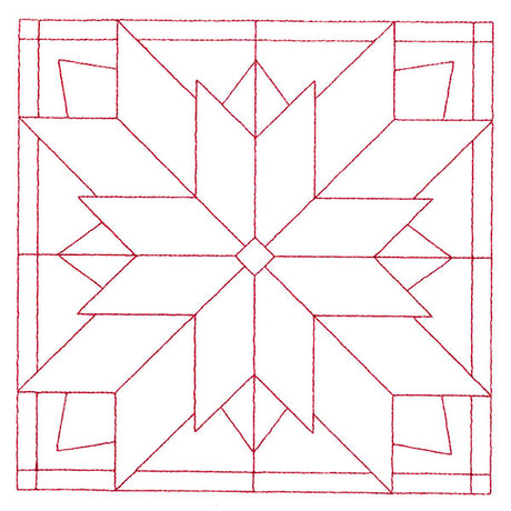 Cozy Christmas Quilting Square - Poinsettia (Double Run)