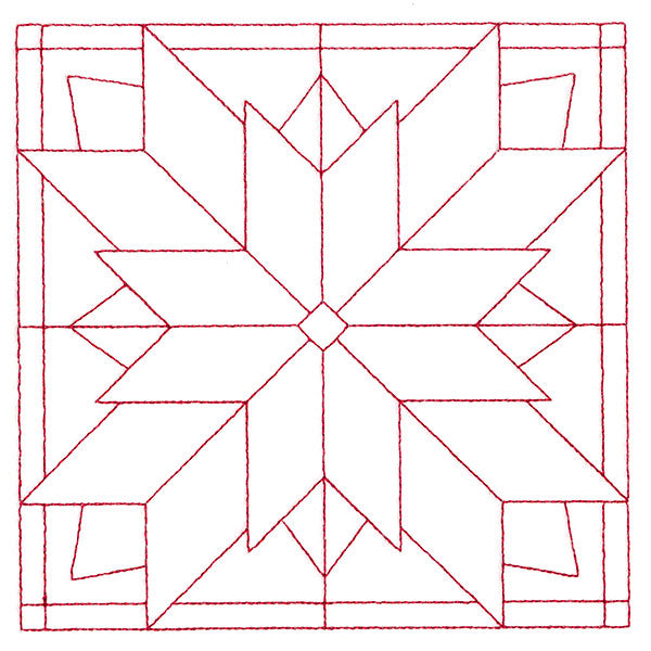 Cozy Christmas Quilting Square - Poinsettia (Double Run)