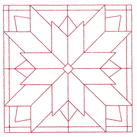 Cozy Christmas Quilting Square - Poinsettia (Double Run)