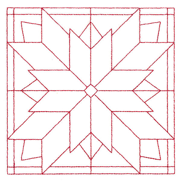 Cozy Christmas Quilting Square - Poinsettia (Double Run)