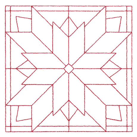 Cozy Christmas Quilting Square - Poinsettia (Double Run)