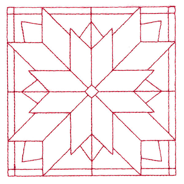 Cozy Christmas Quilting Square - Poinsettia (Double Run)