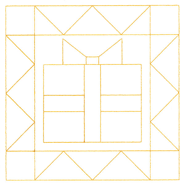 Cozy Christmas Quilting Square - Present (Double Run)