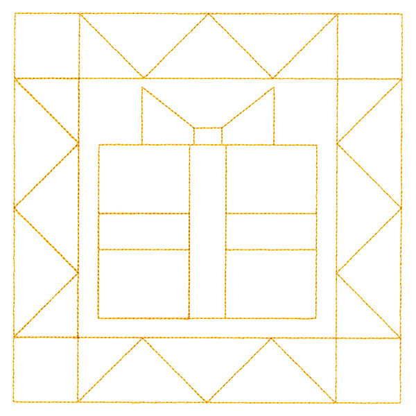 Cozy Christmas Quilting Square - Present (Double Run)