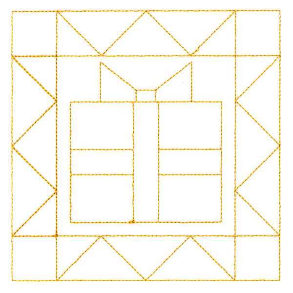 Cozy Christmas Quilting Square - Present (Double Run)