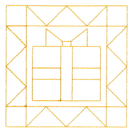 Cozy Christmas Quilting Square - Present (Double Run)