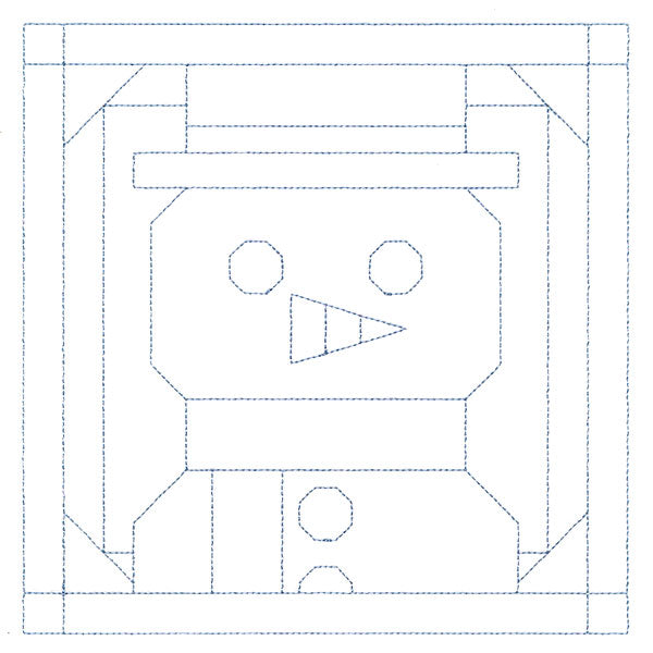 Cozy Christmas Quilting Square - Snowman (Double Run)