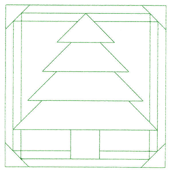 Cozy Christmas Quilting Square - Tree (Double Run)