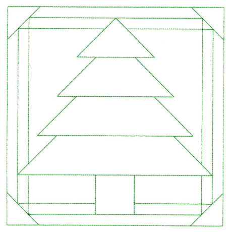 Cozy Christmas Quilting Square - Tree (Double Run)