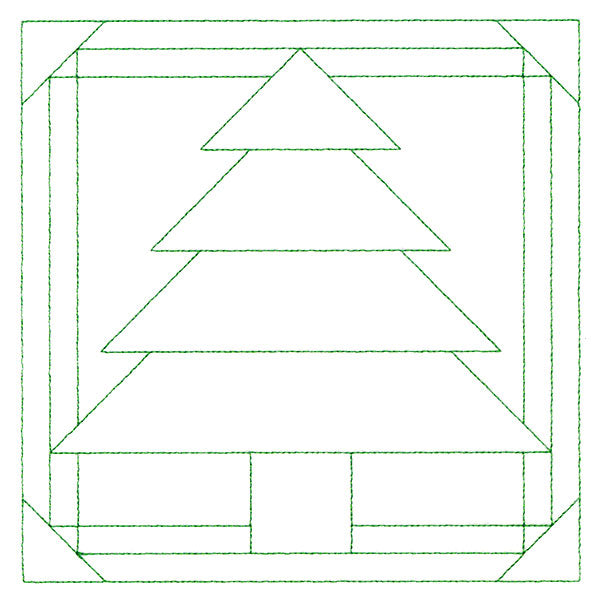 Cozy Christmas Quilting Square - Tree (Double Run)