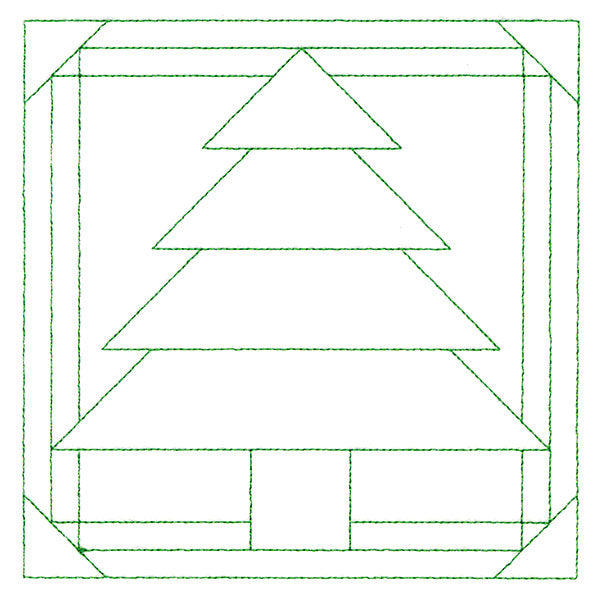 Cozy Christmas Quilting Square - Tree (Double Run)